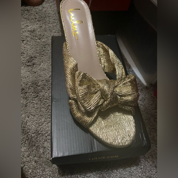 Gold Heeled Sandals - Picture 2 of 3